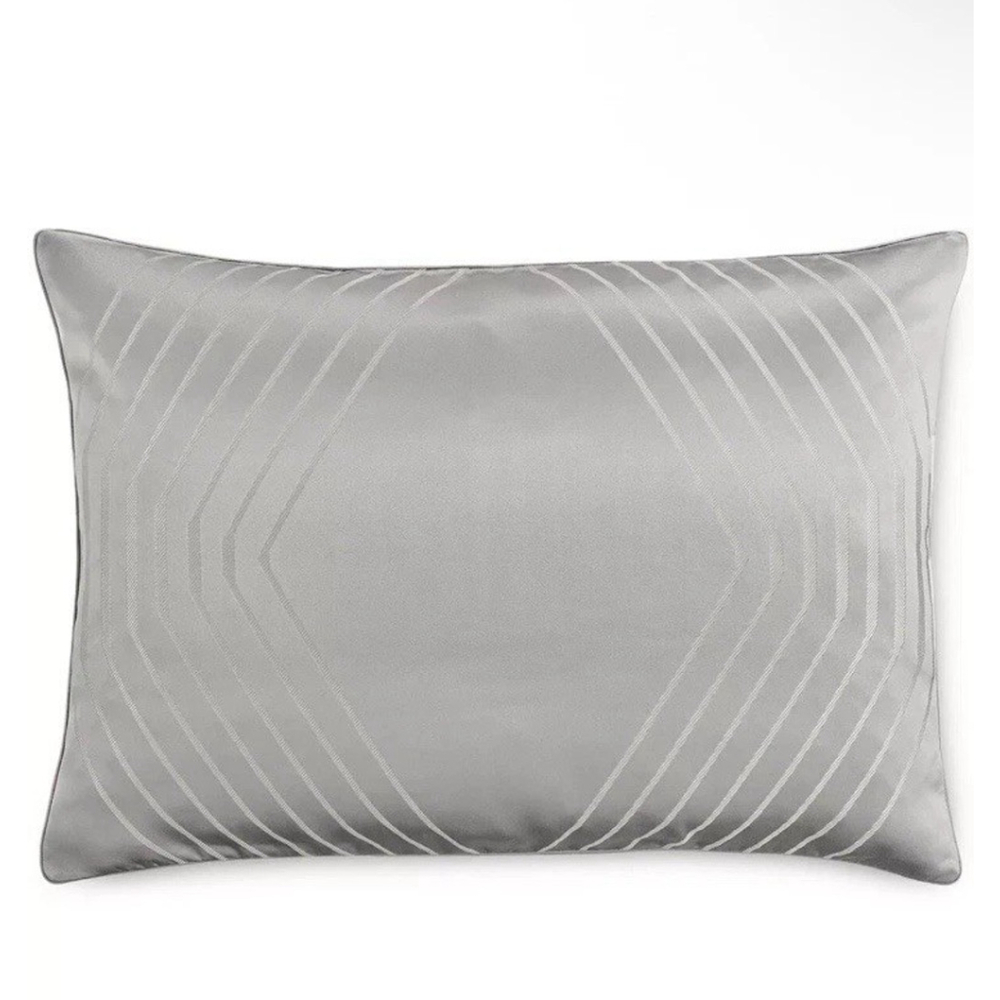 Hotel Collection Keystone Shimmery Silky 2 Pillow Shams Platinum Silver